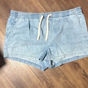 GAP Light Blue Jean Shorts with Drawstring